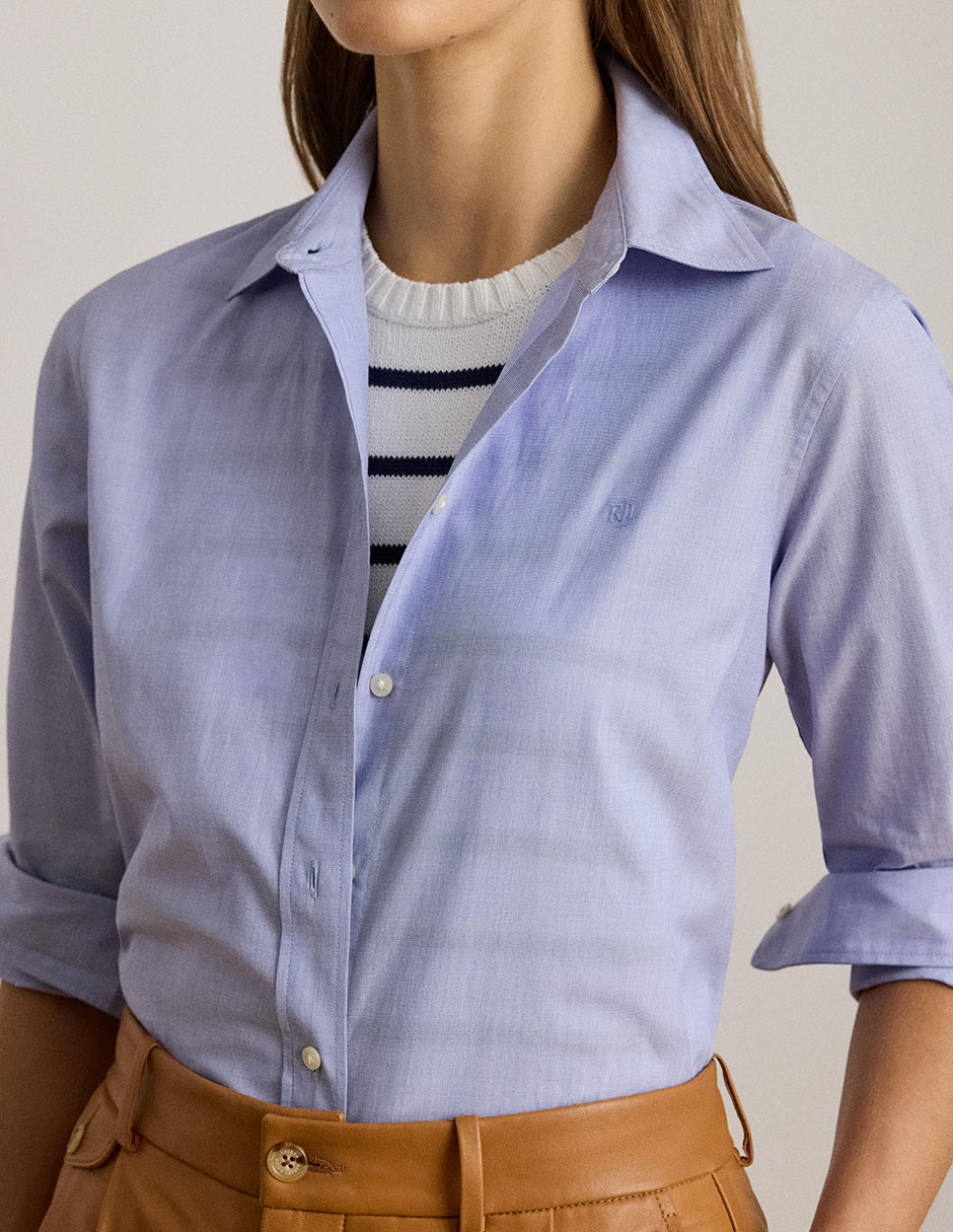 Blusa camisera Lauren Ralph Lauren manga larga para mujer