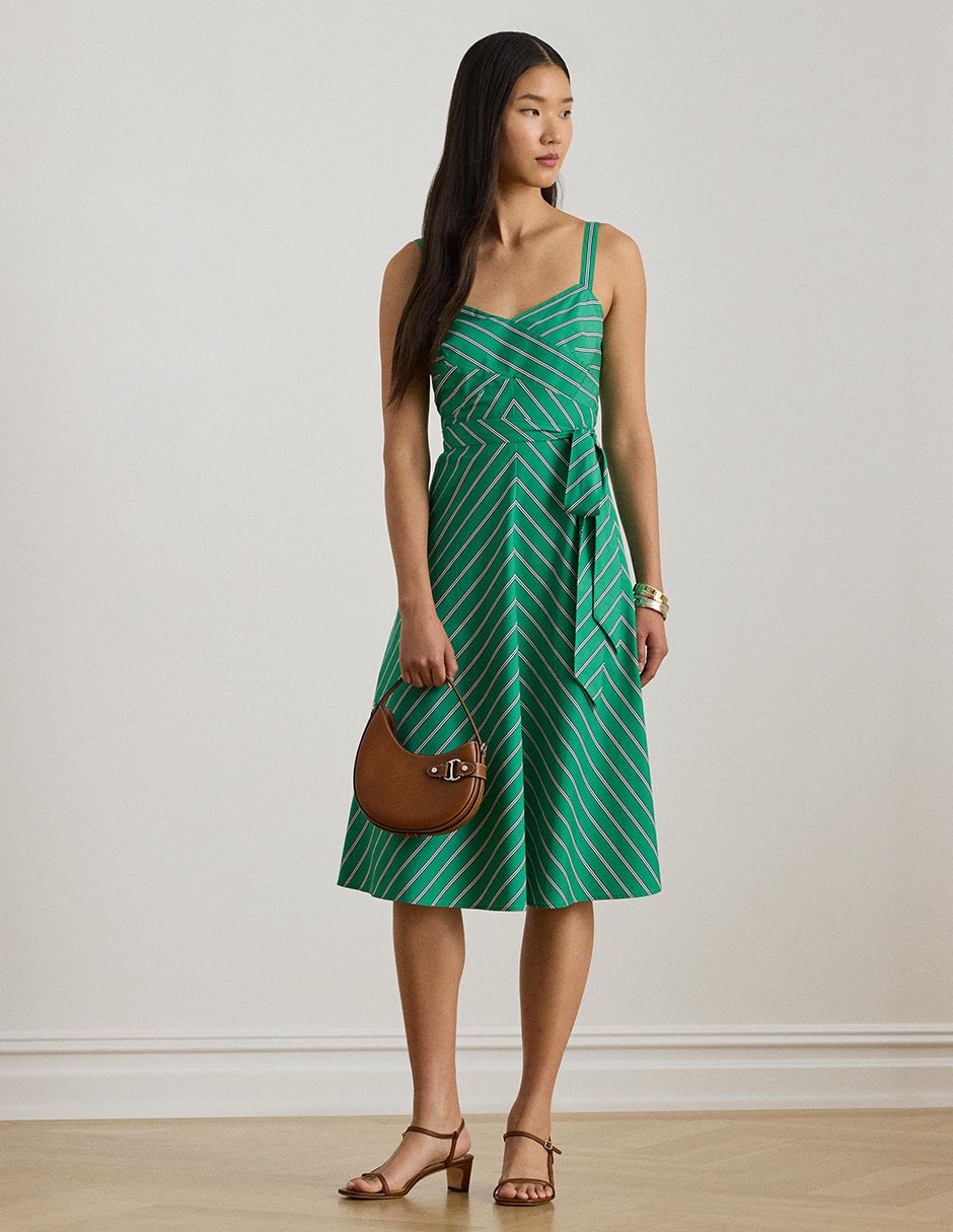 Vestido a la rodilla de fiesta Lauren Ralph Lauren escote v