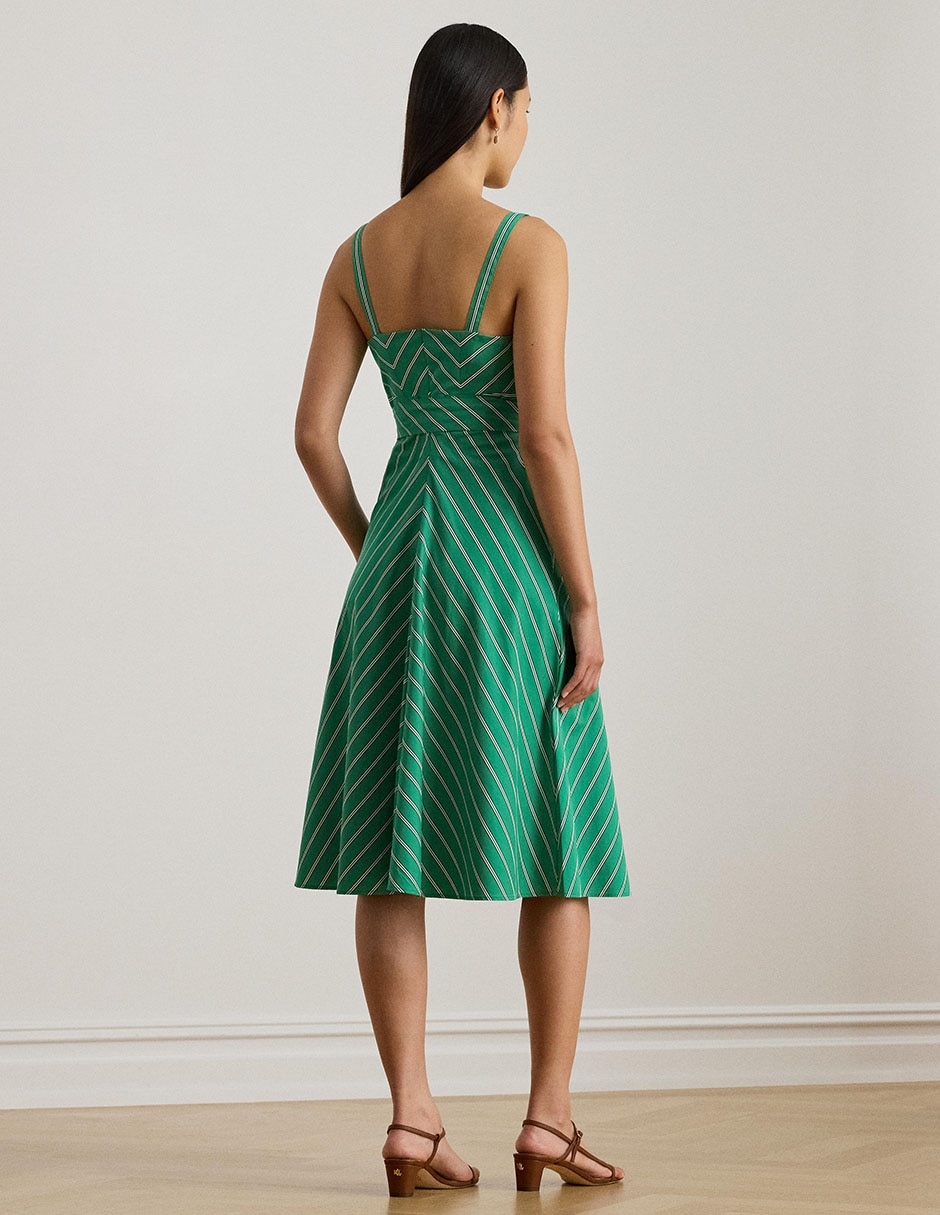 Vestido a la rodilla de fiesta Lauren Ralph Lauren escote v