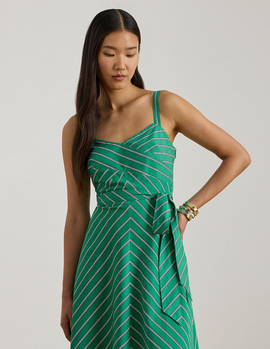 Vestido a la rodilla de fiesta Lauren Ralph Lauren escote v