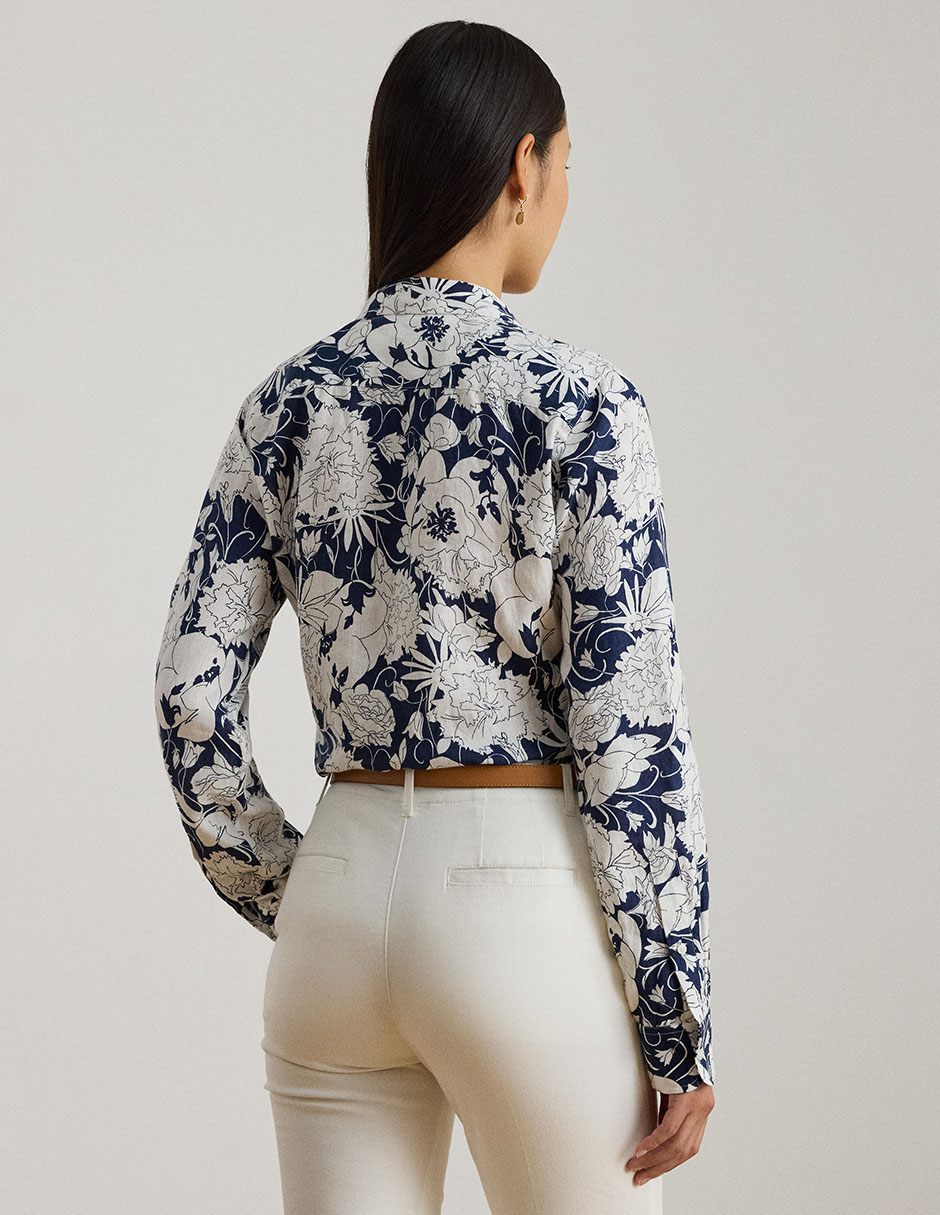 Blusa camisera Lauren Ralph Lauren manga larga para mujer
