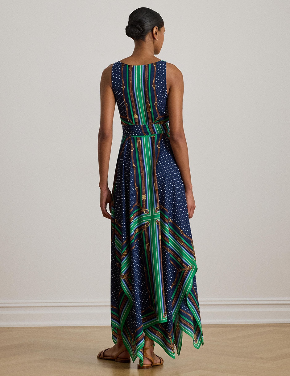 Vestido largo de fiesta Lauren Ralph Lauren escote V