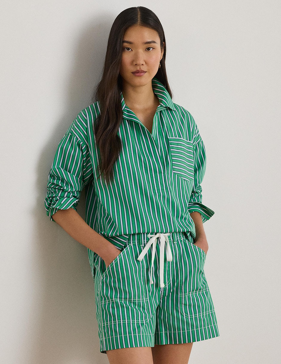 Blusa camisera Lauren Ralph Lauren manga larga para mujer