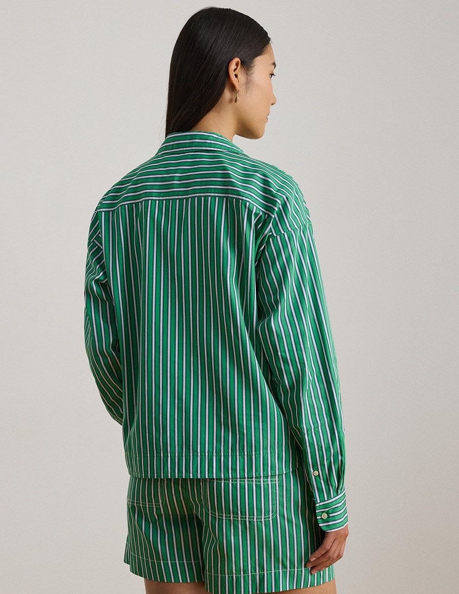 Blusa camisera Lauren Ralph Lauren manga larga para mujer