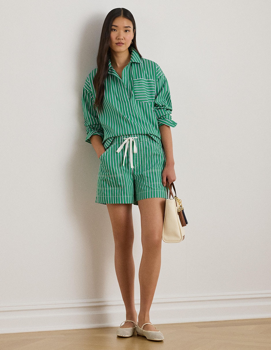 Blusa camisera Lauren Ralph Lauren manga larga para mujer
