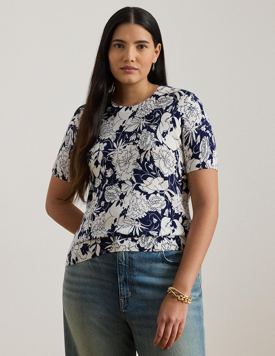 Blusa Lauren Plus manga corta para mujer