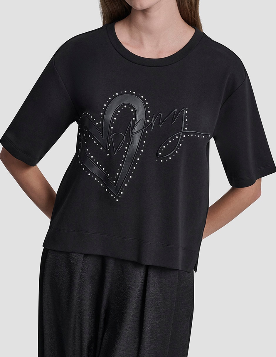 Playera manga corta cuello redondo mujer