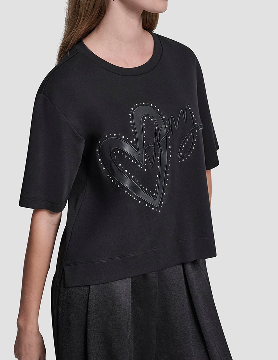 Playera manga corta Dkny cuello redondo para mujer