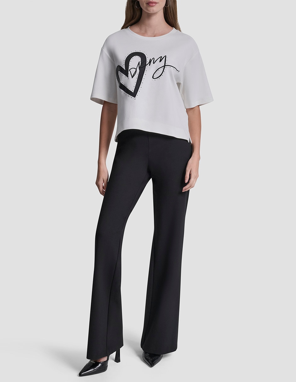 Playera manga corta cuello redondo para mujer
