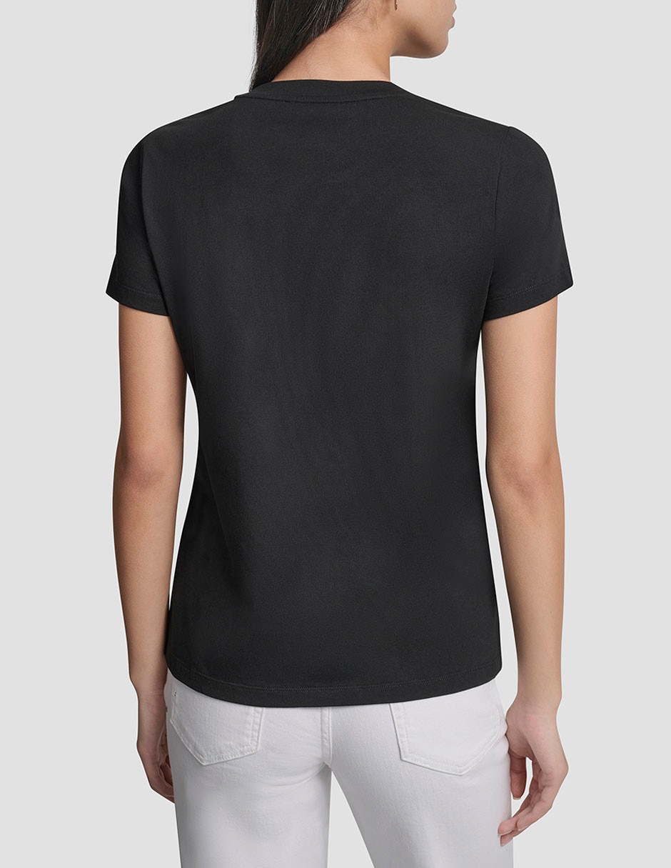 Playera manga corta Dkny cuello redondo para mujer