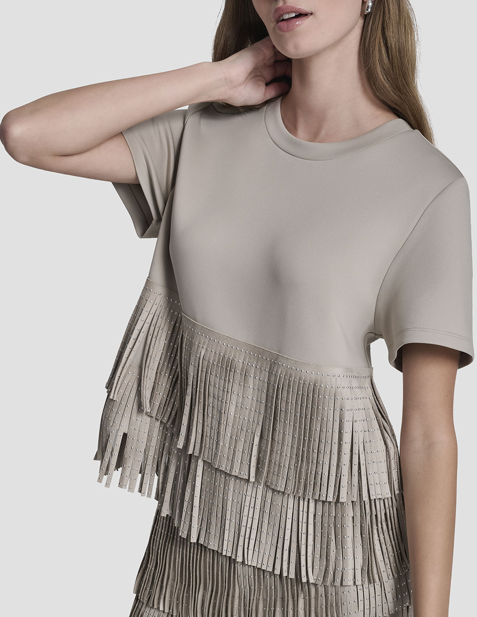 Playera manga corta Dkny cuello redondo para mujer