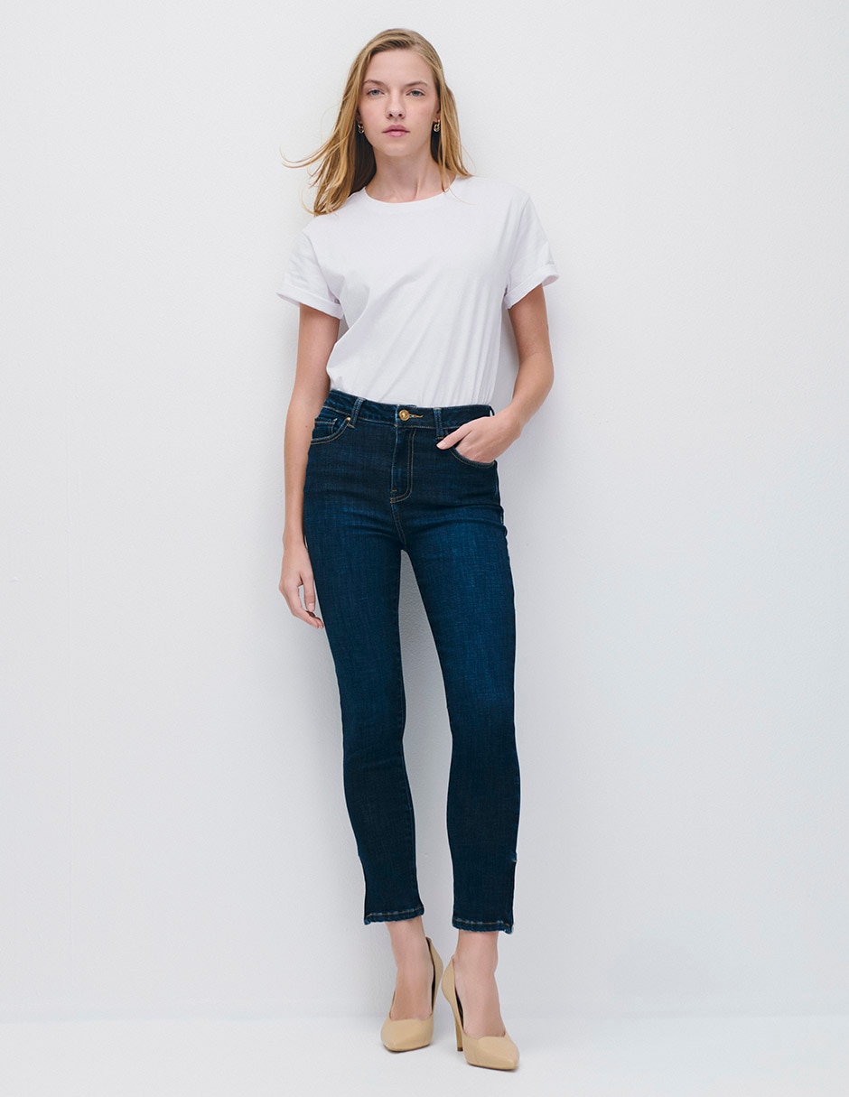 Jeans skinny corte cintura alta para mujer 4