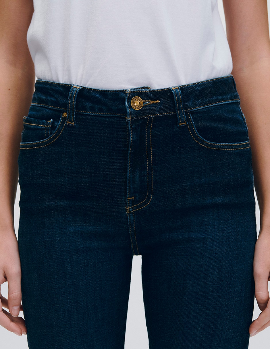 Jeans skinny corte cintura alta para mujer 2