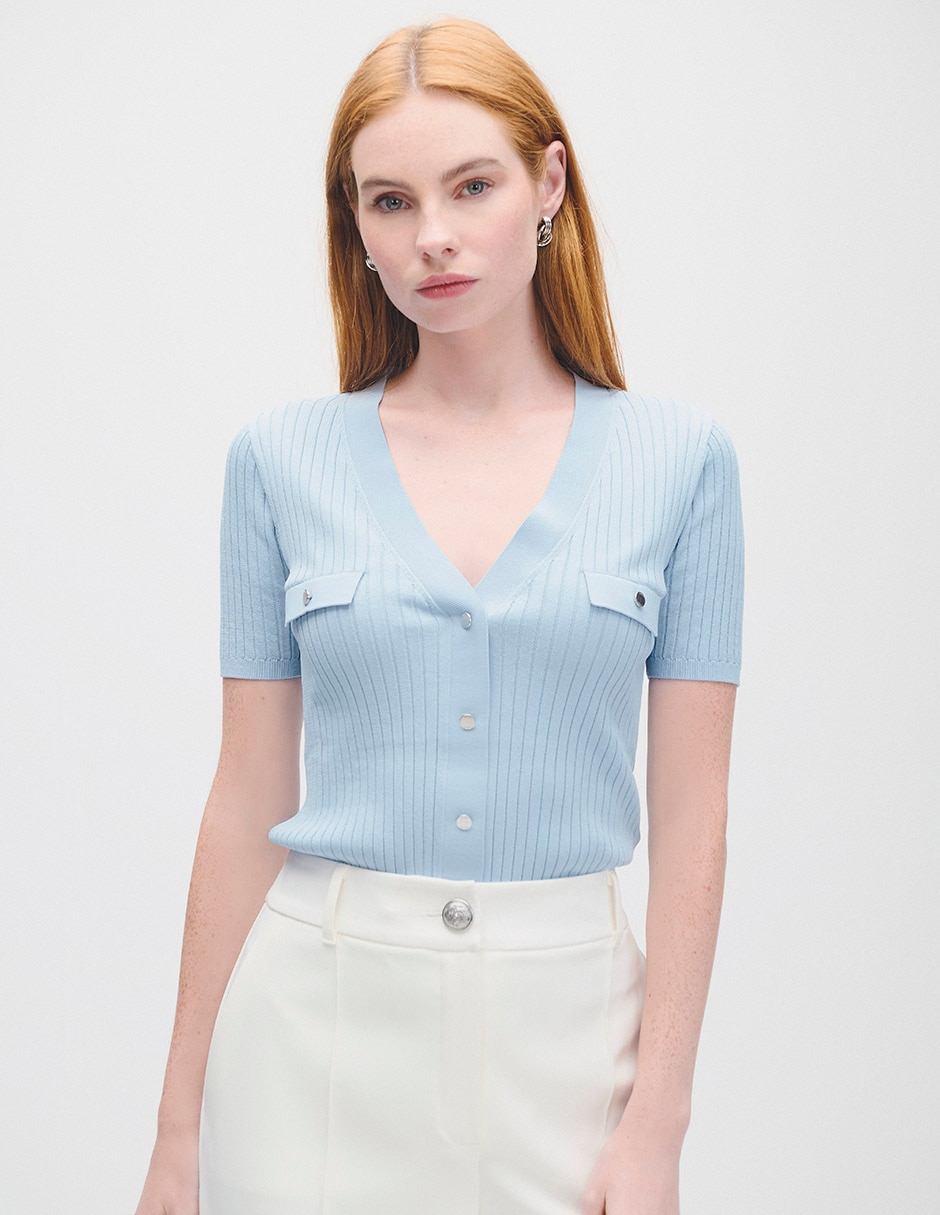 Blusa manga corta para mujer