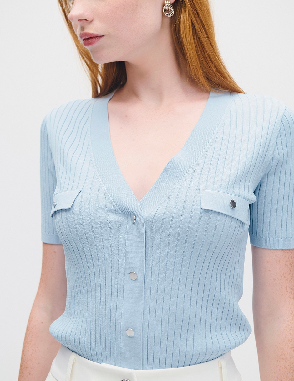 Blusa manga corta para mujer
