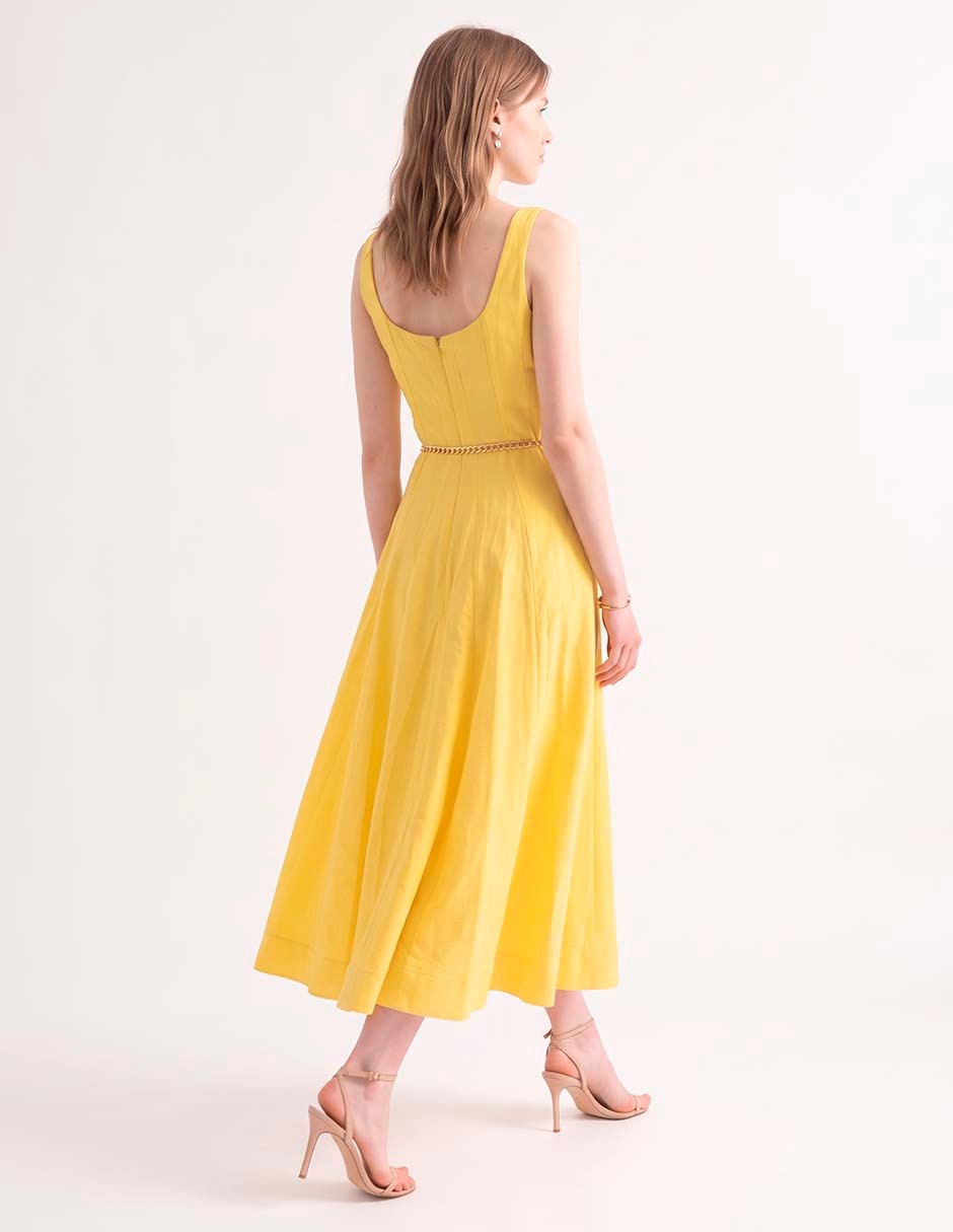 Vestido crop casual escote cuadrado 4