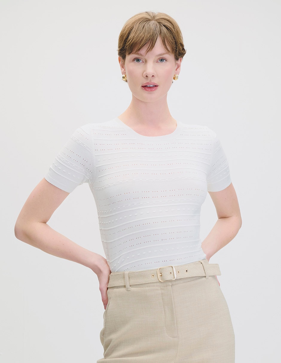Blusa napoli manga corta para mujer