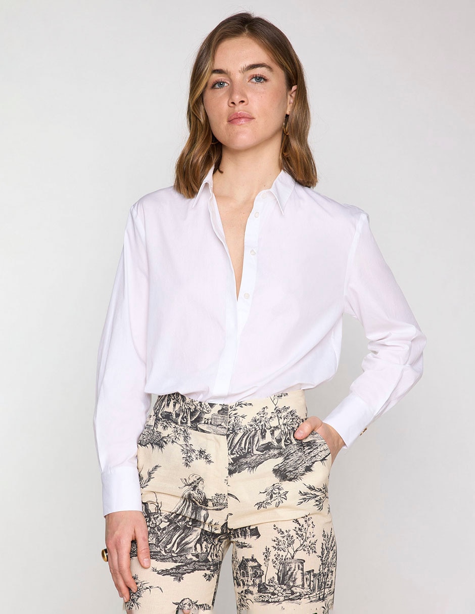 Blusa camisera manga larga para mujer 4