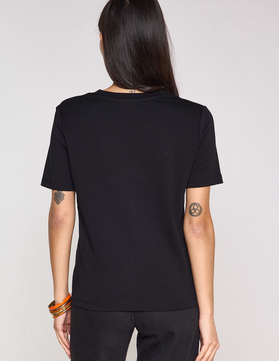 Playera manga corta Maison 123 cuello v para mujer