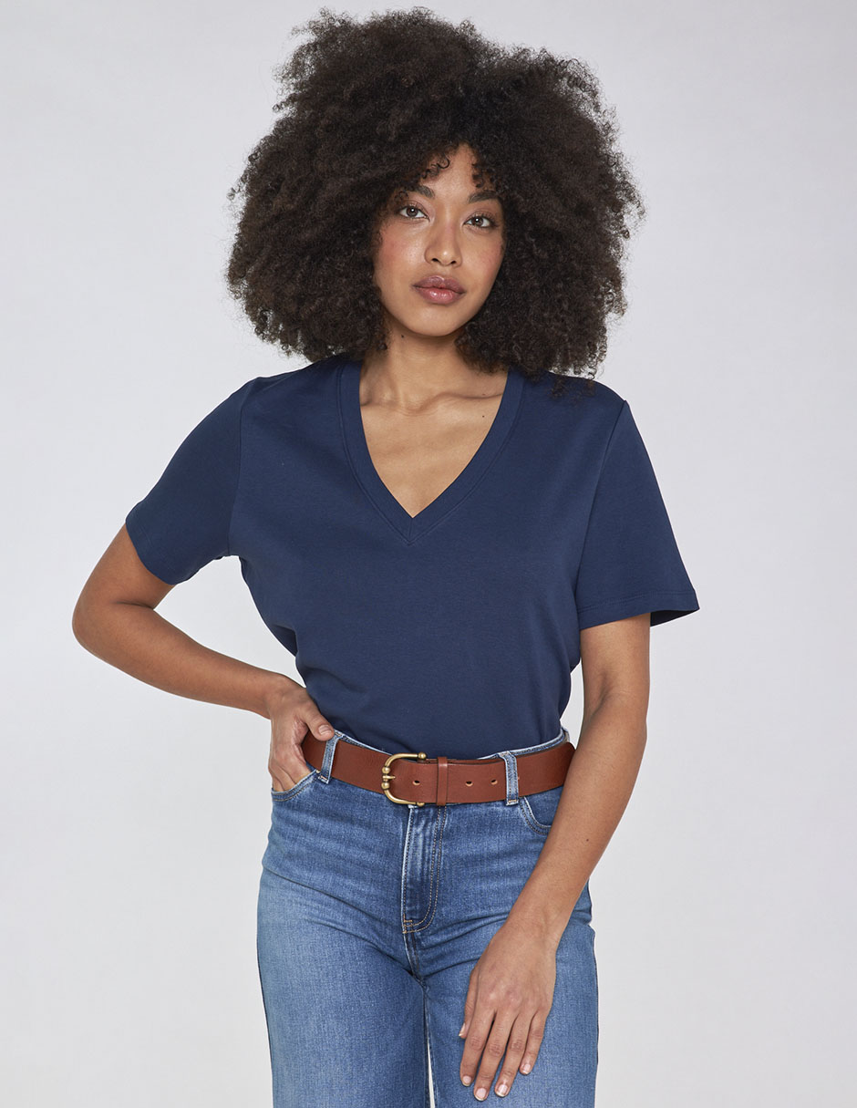Playera manga corta cuello v para mujer Playera manga corta cuello v para mujer