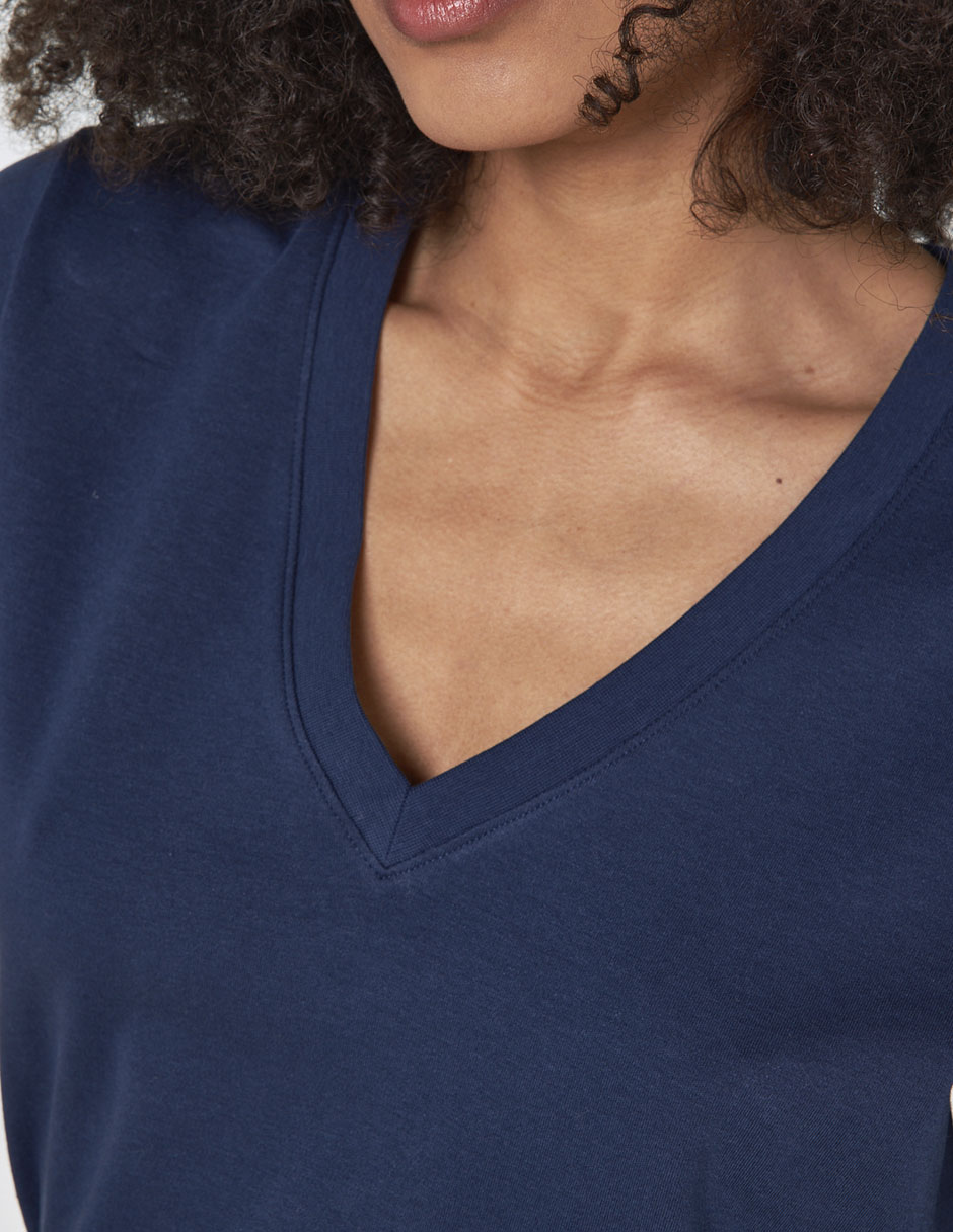 Playera manga corta Maison 123 cuello v para mujer