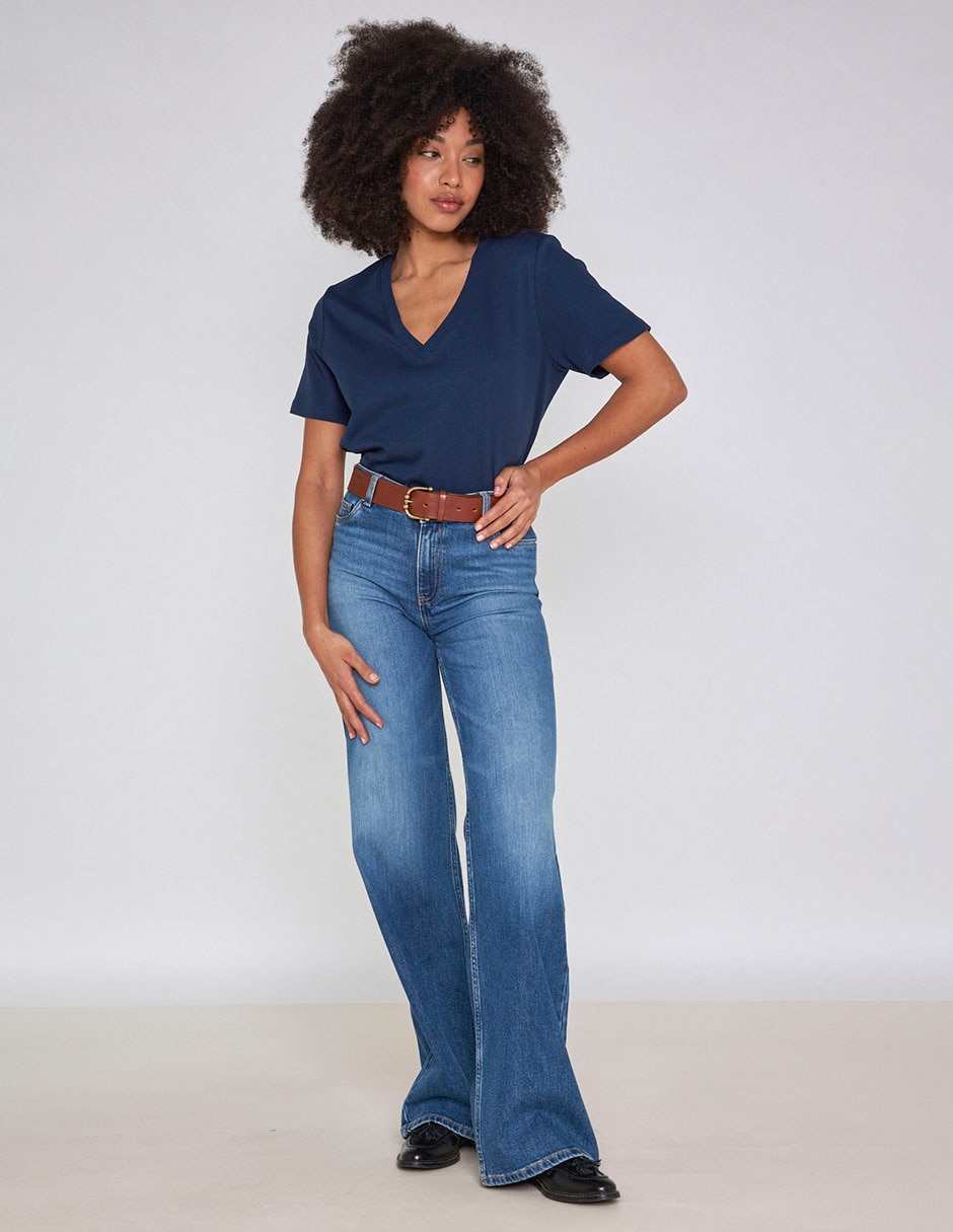 Playera manga corta Maison 123 cuello v para mujer