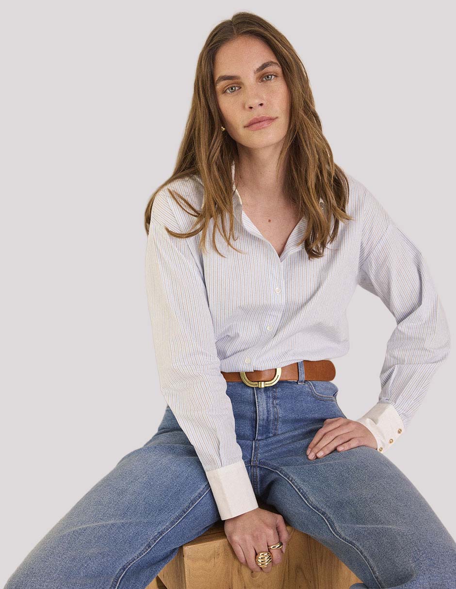 Blusa camisera manga larga para mujer 1