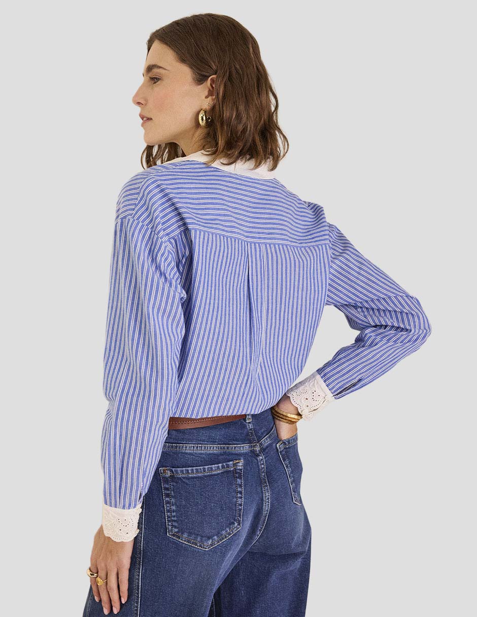 Blusa camisera manga larga para mujer 5