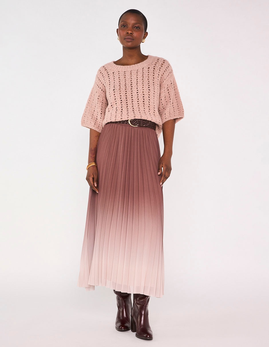 Falda larga corte cintura 4