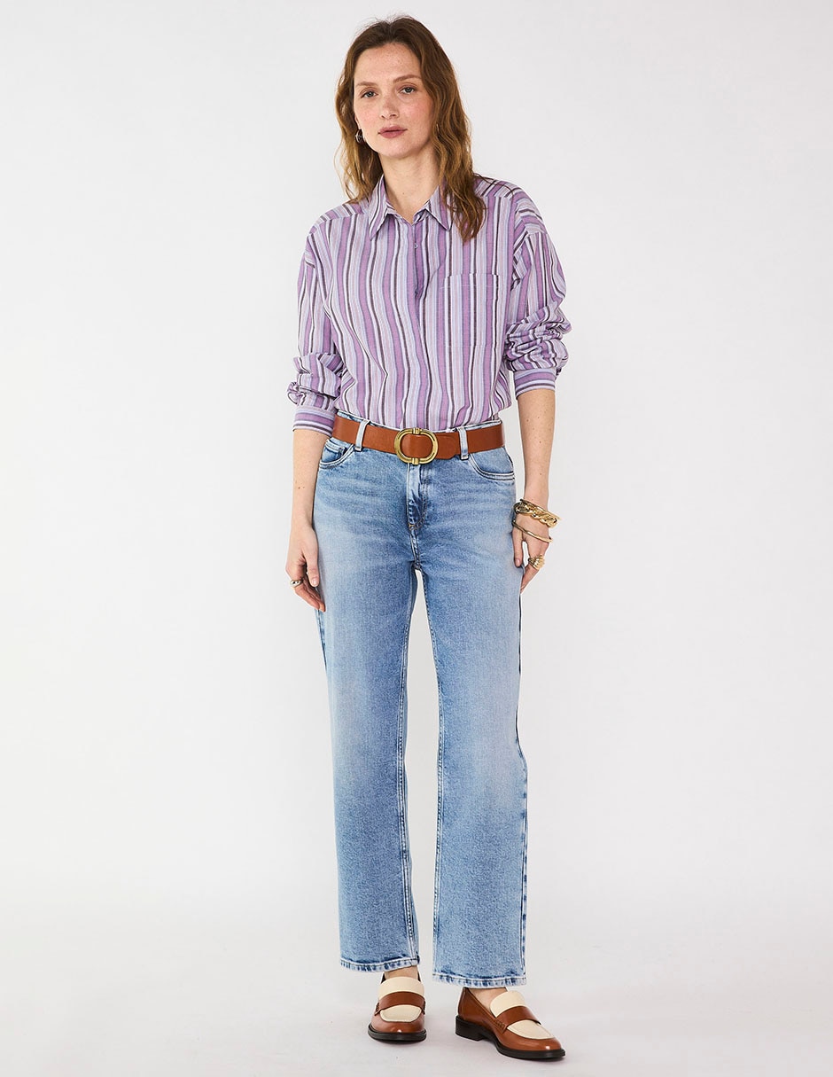 Blusa camisera manga larga para mujer Blusa camisera manga larga para mujer