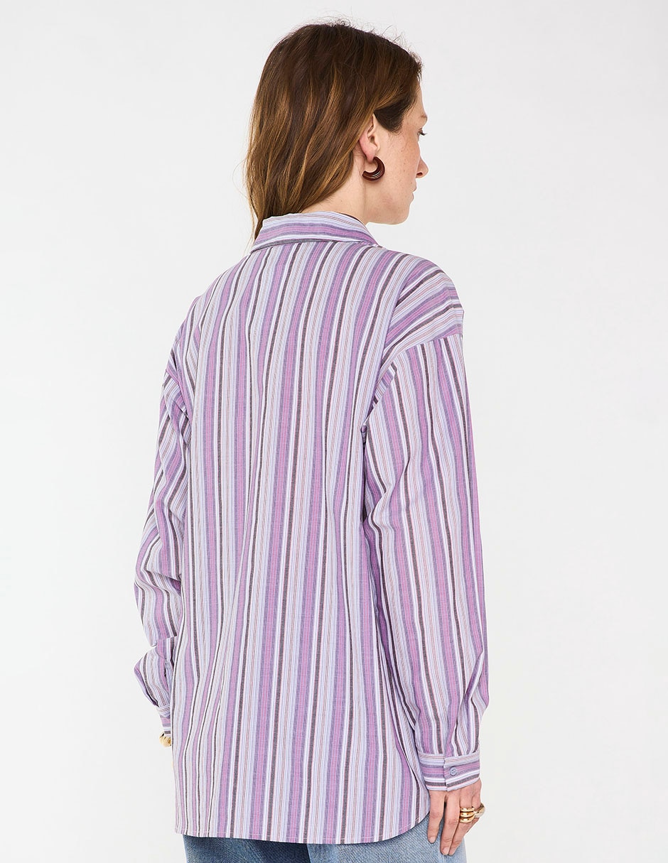 Blusa camisera manga larga para mujer