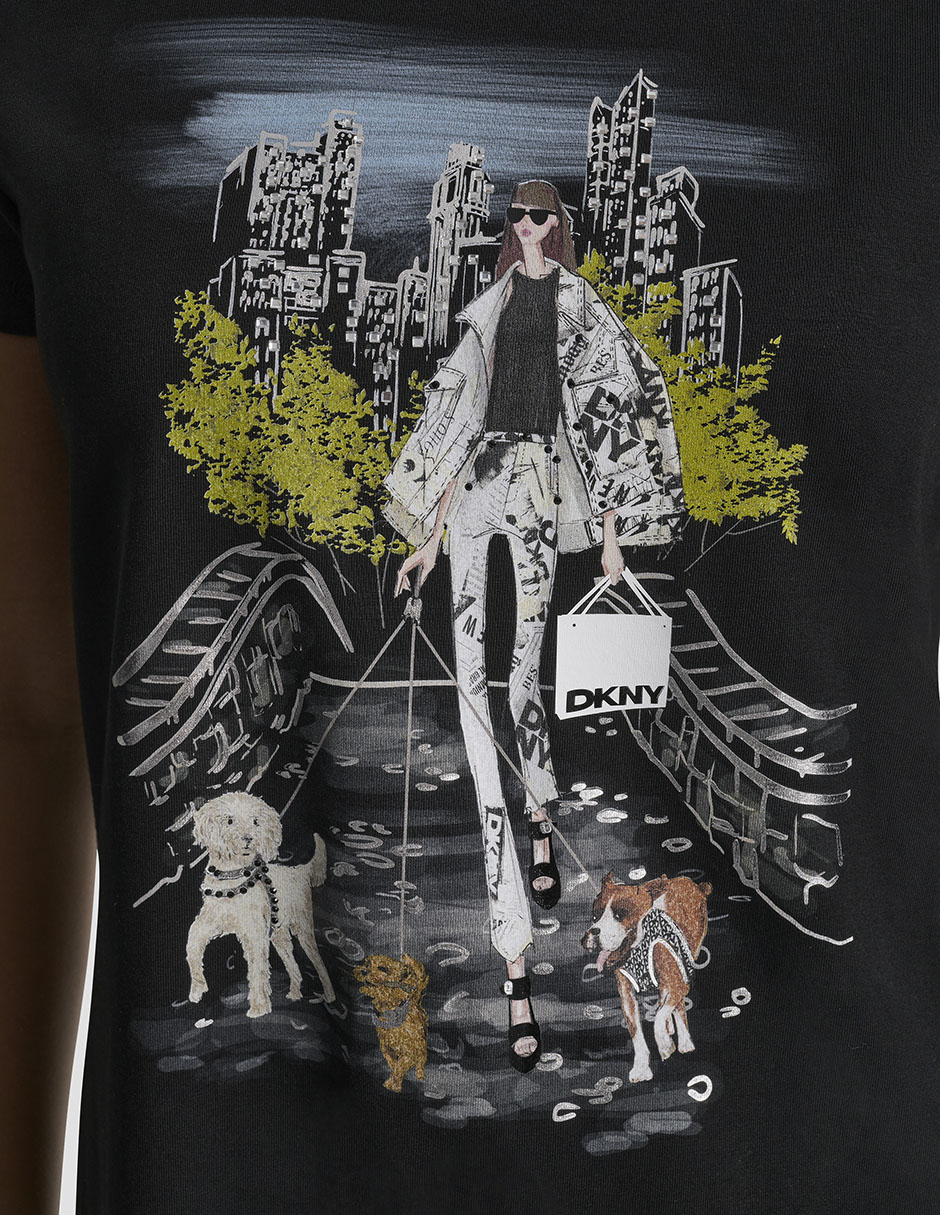 Playera manga corta Dkny cuello redondo para mujer 5
