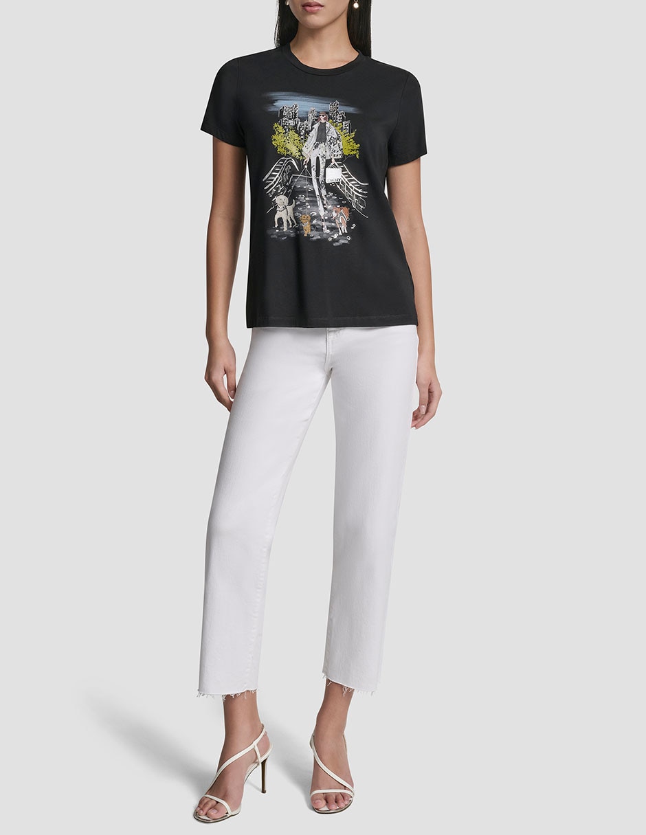 Playera manga corta Dkny cuello redondo para mujer 6