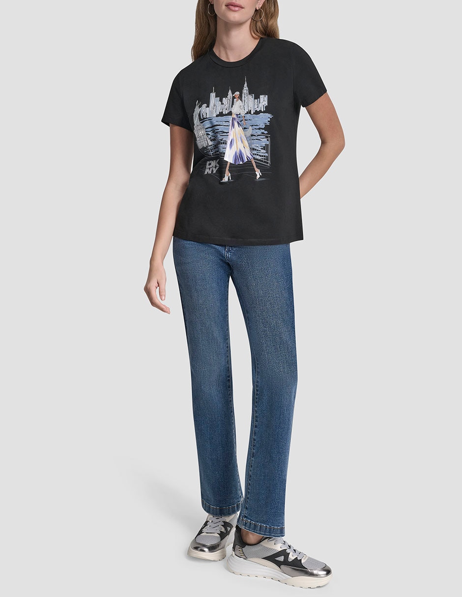 Playera manga corta cuello redondo para mujer 2