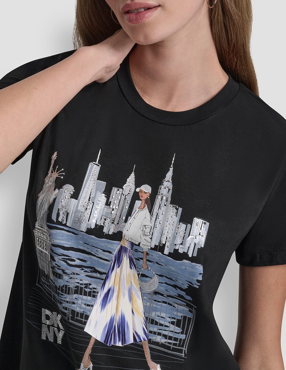 Playera manga corta cuello redondo para mujer 3