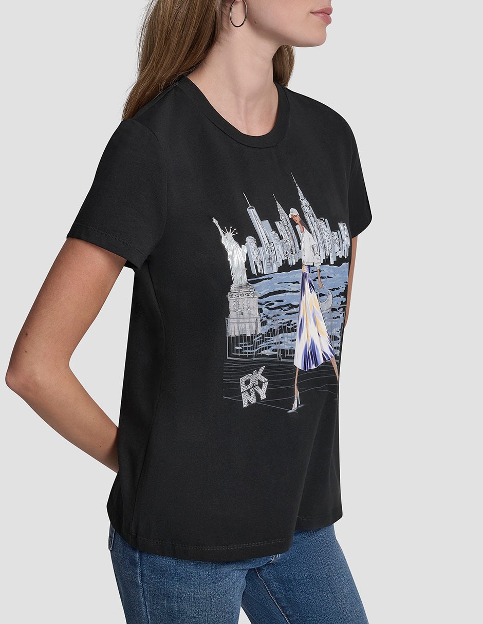 Playera manga corta cuello redondo para mujer 6