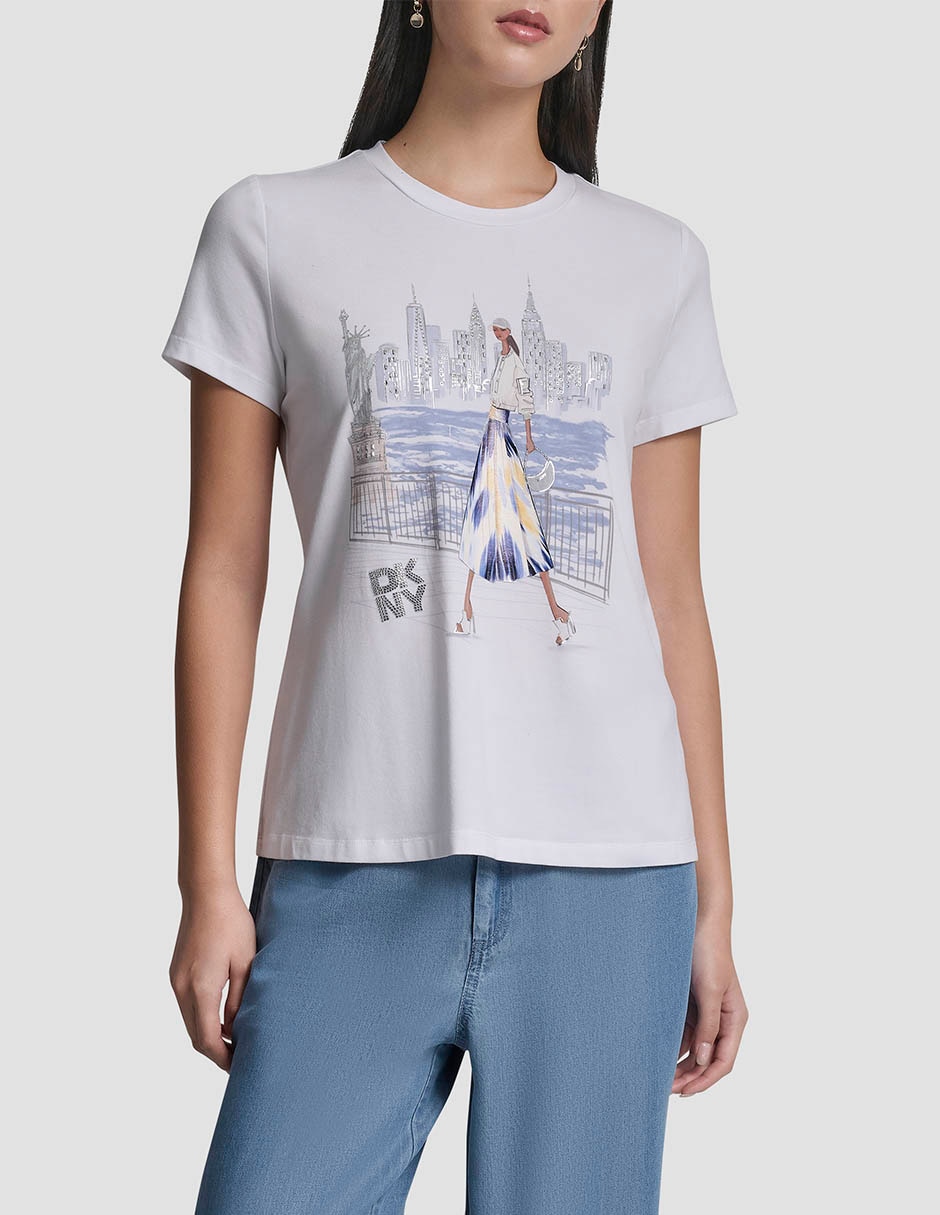 Playera manga corta cuello redondo para mujer 2