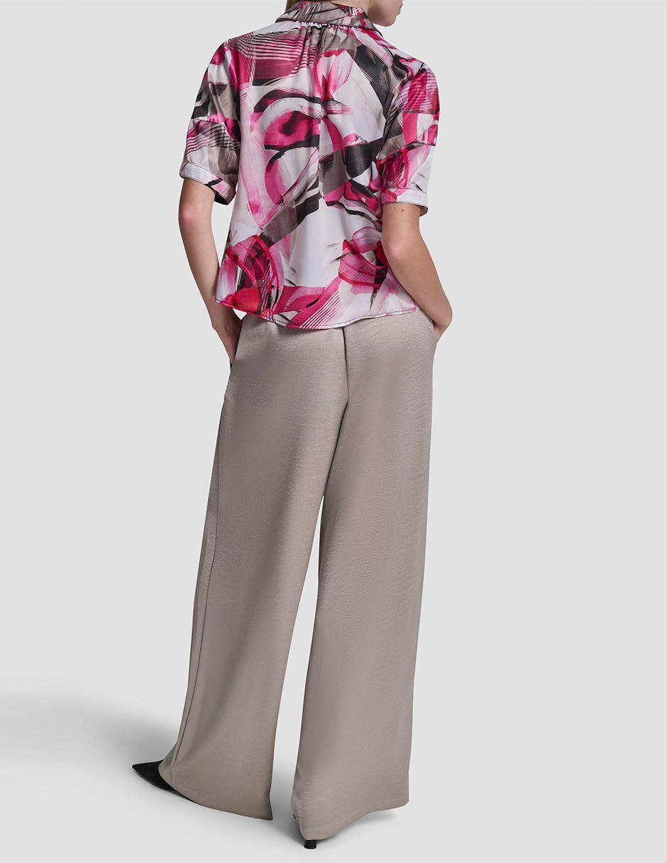 Blusa camisera Dkny manga corta para mujer