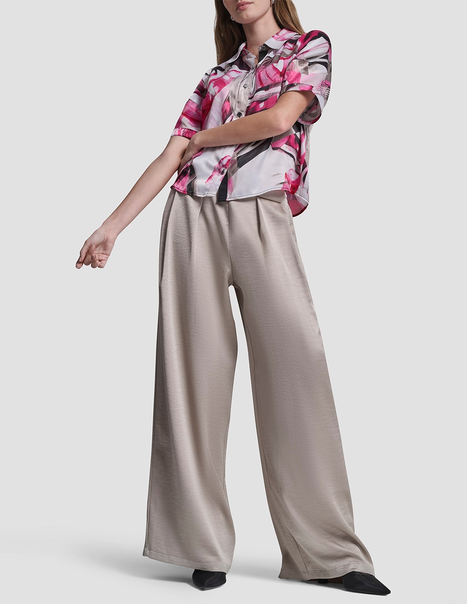 Blusa camisera Dkny manga corta para mujer