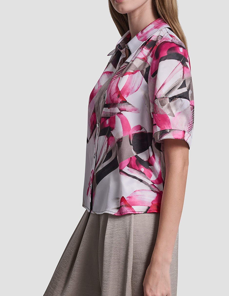 Blusa camisera Dkny manga corta para mujer