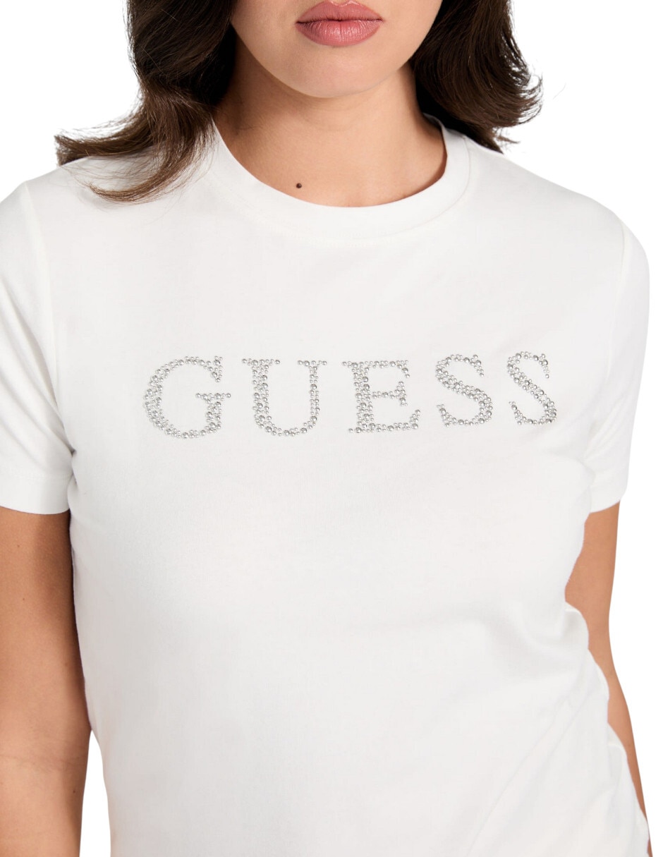 Playera manga corta Guess cuello redondo para mujer