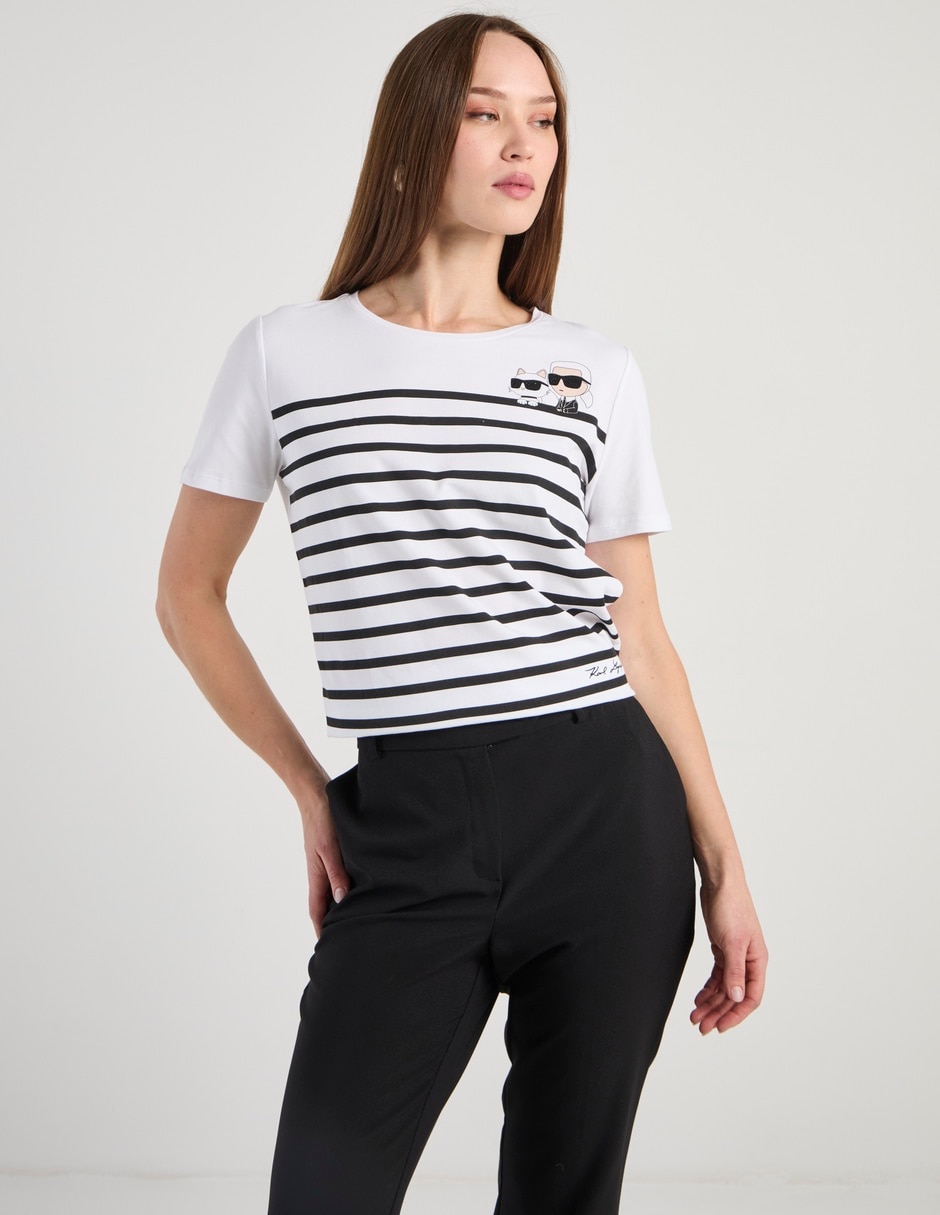 Playera manga corta cuello redondo para mujer