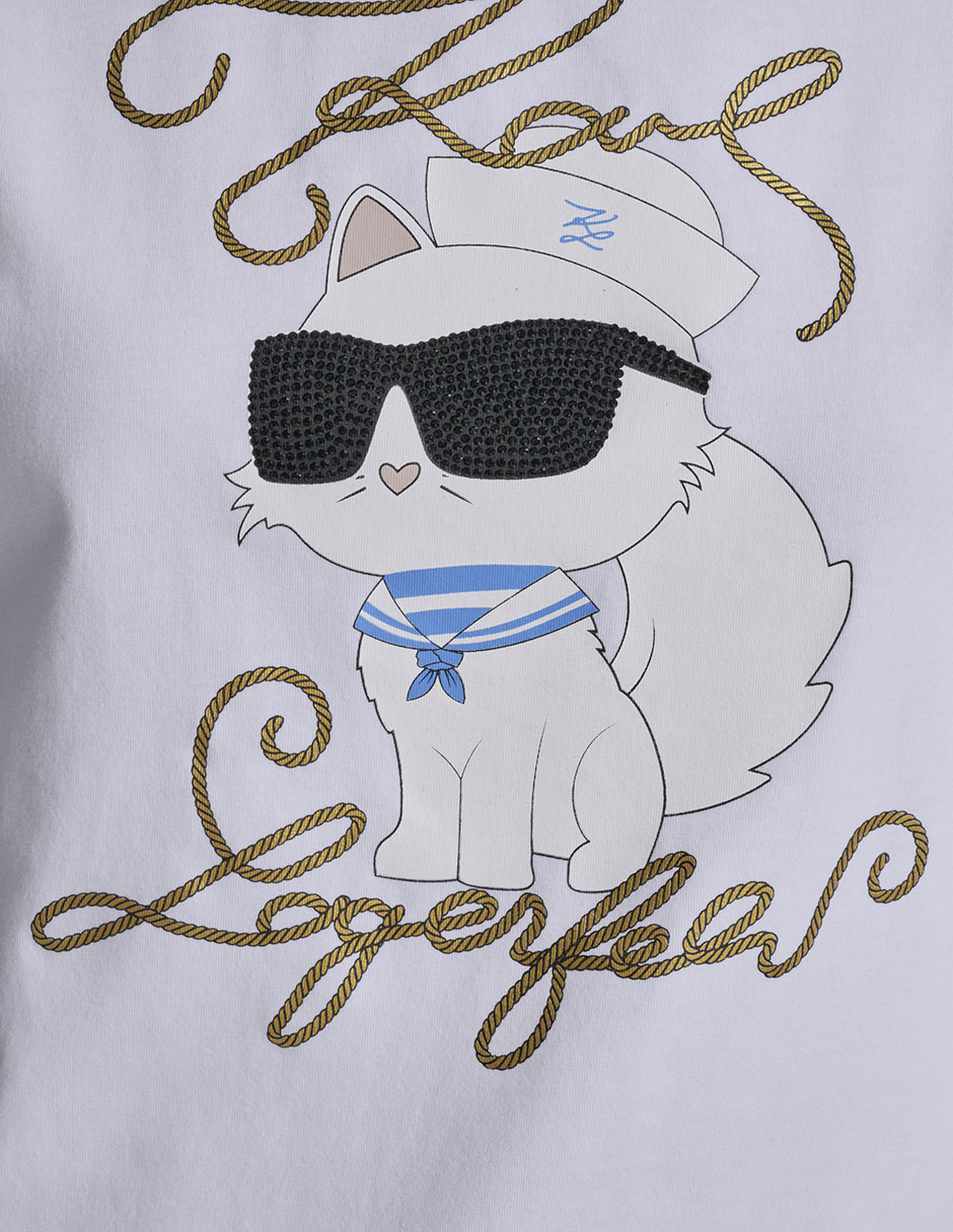 Playera manga corta Karl Lagerfeld Paris cuello redondo para mujer