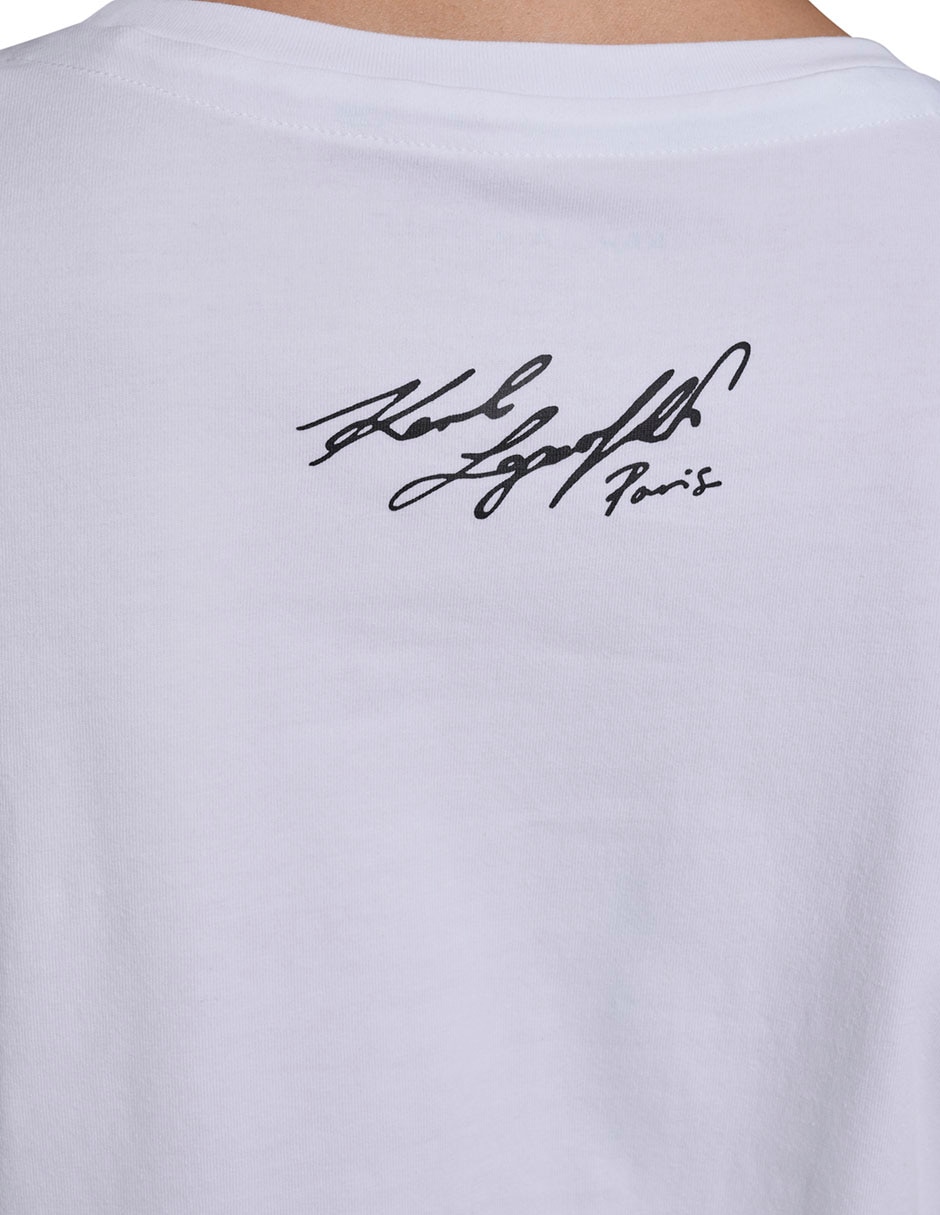 Playera manga corta Karl Lagerfeld Paris cuello redondo para mujer