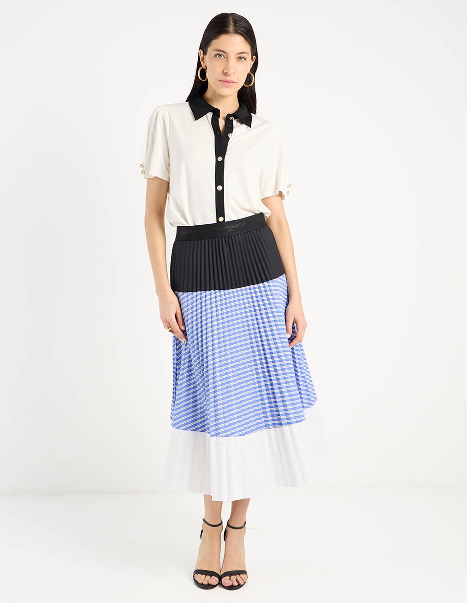 Blusa camisera manga corta para mujer 8