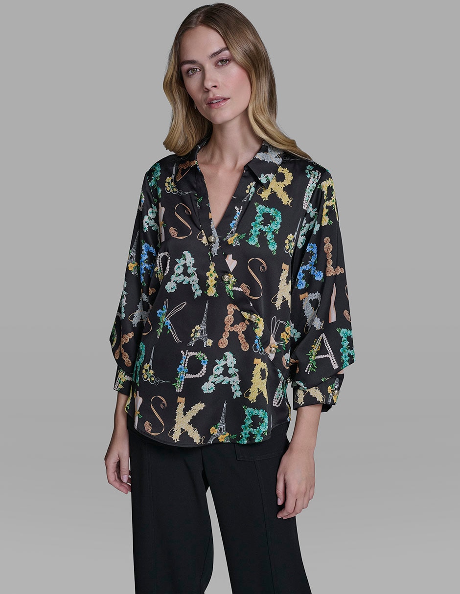 Blusa manga 3/4 para mujer Blusa manga 3/4 para mujer