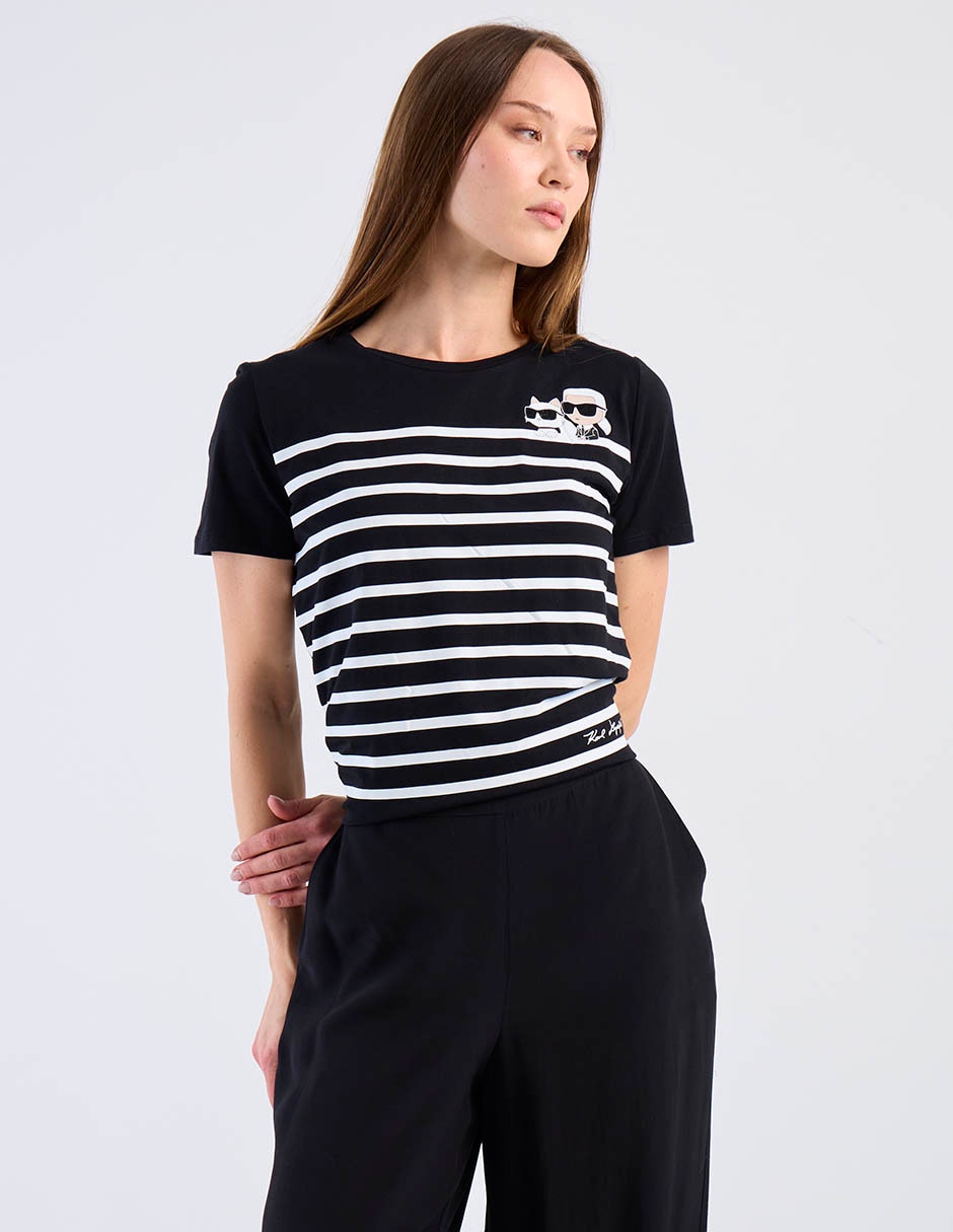 Playera manga corta cuello redondo para mujer