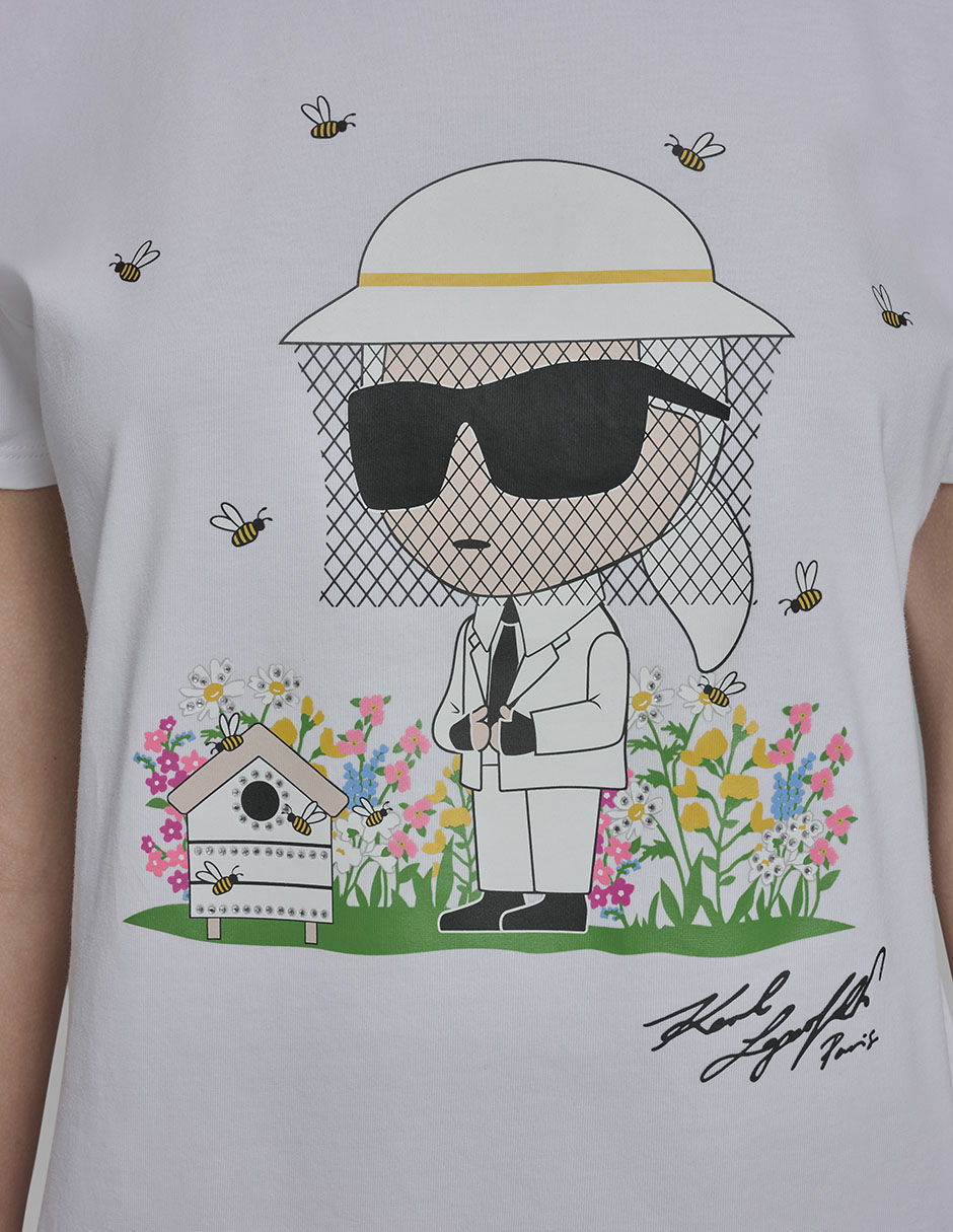 Playera manga corta Karl Lagerfeld Paris cuello redondo para mujer