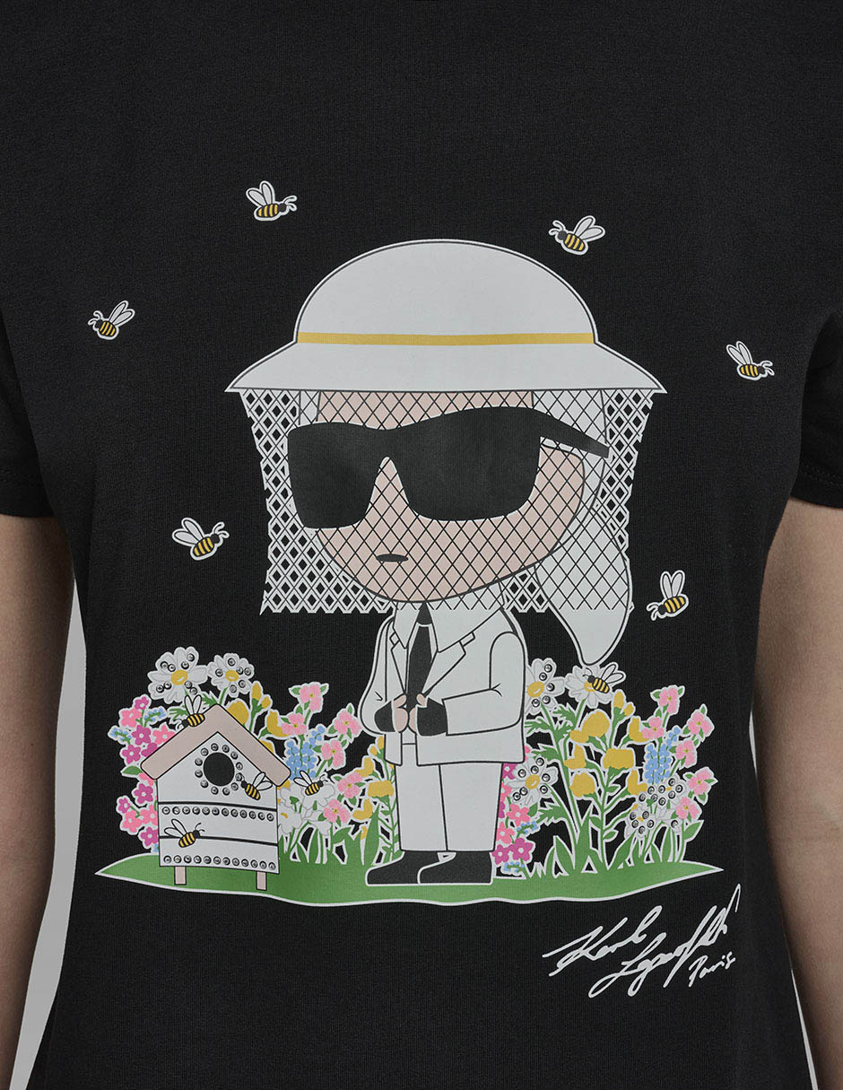 Playera manga corta Karl Lagerfeld Paris cuello redondo para mujer