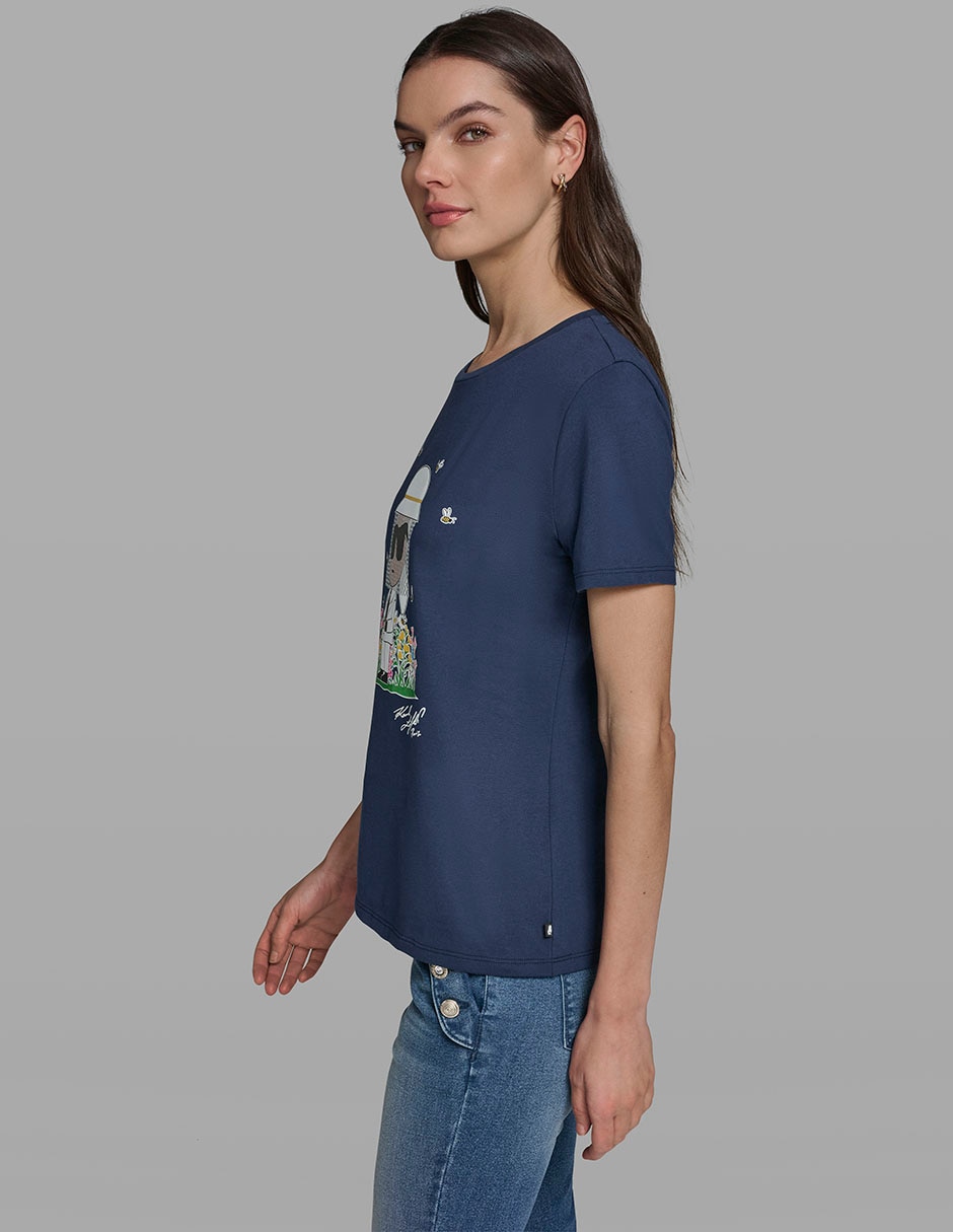 Playera manga corta cuello redondo mujer